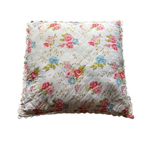 Large Toss Cushion 26"x26" Floral Stripes Countrycore Bedroom Living Room - Picture 4 of 8